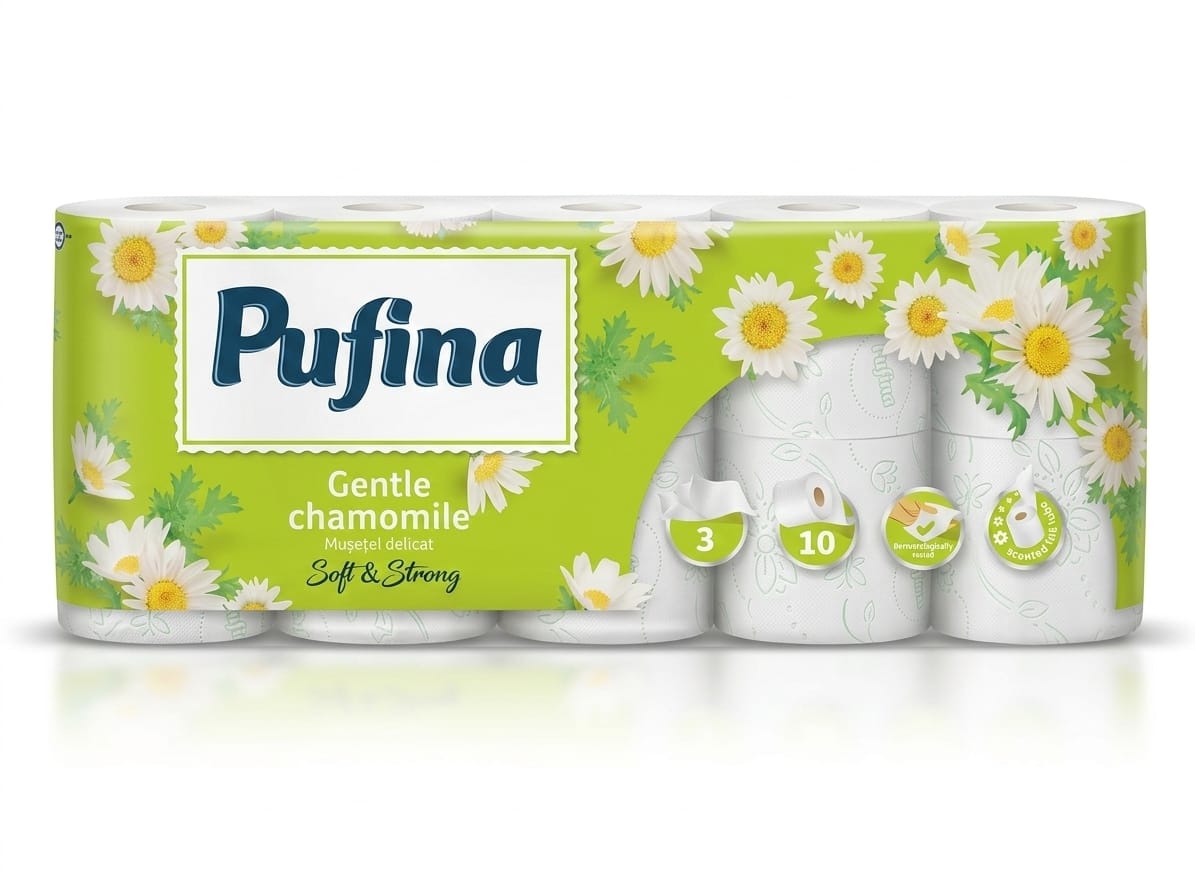 Hârtie igienică Pufina mușețel 10 role